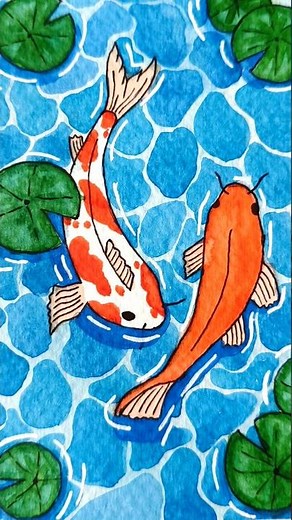 🎨🐟 Koi Fish Watercolor Painting ✨ | Relaxing & Aesthetic Art Shorts 💦