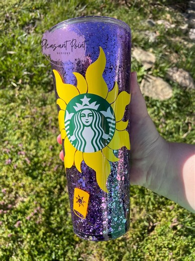 Rapunzel 24oz Starbucks Snowglobe Tumbler//tangled// Princess Rapunzel//pascal//venti 24oz Cold Cup//snowglobe Tumbler - Etsy