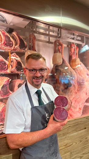 In a world where meat has become a commodity in an ever-industrialised farming system, we are proud of our traditional, sustainable & nature friendly farming methods that makes British beef amongst the most sustainable - and delicious - in the world. Here is our Master Butcher Phillip removing the bone from our native Ruby Red beef sirloin to create a cannon of beef, dry aged for 80 days to create its ultimate rich flavour. Here are just some of the brilliant things that our herd of native Ruby 
