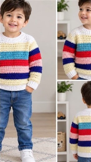 Crochet Baby Sweater Step-by-Step Beginners #crochet #crochetcrosai #sweater #beginners #trending
