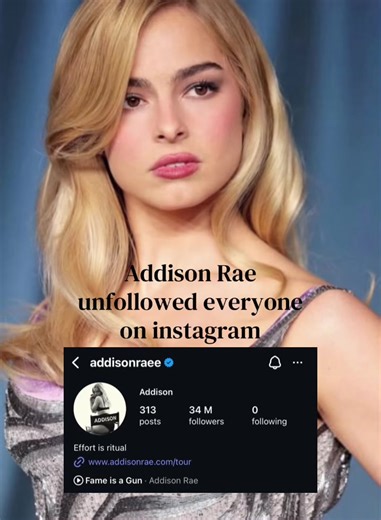 Addison Rae unfollowed everyone on Instagram, which strongly suggests a new era, new music, or an upcoming project! - @Addison #foryoupage #addison #foryourpage #addisonrae #raeangeell