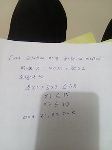 Find the solution using the graphical method:Maximize Z = 40X... | Filo