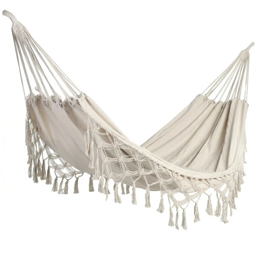 Hamac Macramé Bohème Coton Blanc | Décoration Intérieur Extérieur | SIENA