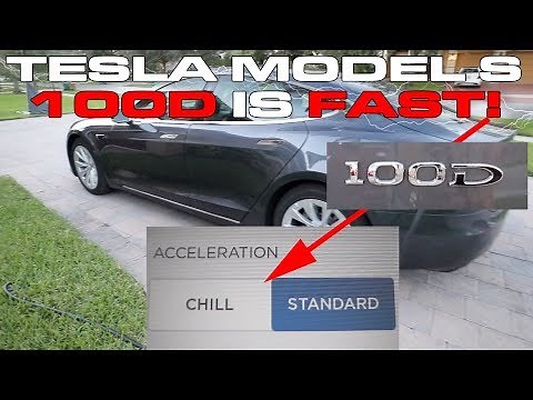 How fast is the updated Tesla Model S 100D from 0-60 MPH and what is Chill Mode?
