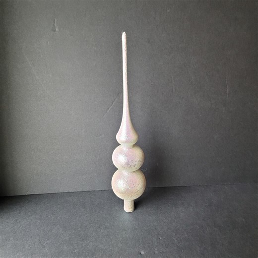 Vintage White Iridescent Glitter Mercury Glass Christmas Tree Topper - Etsy