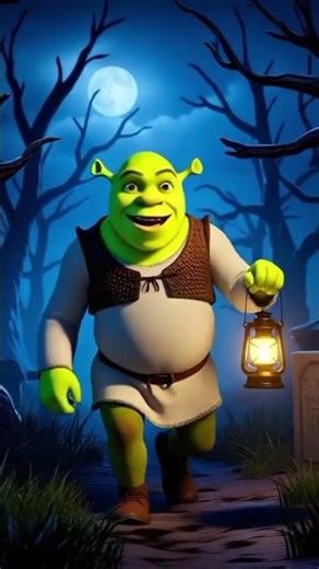 Shrek in Haunted Forest 🌲👹 | Horror Cinematic Funny Scene | Dark Night Thunder & Rain #ai