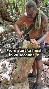 This tiki took way longer than 20 sec in real life. 😅 How many hours do you think? 👇 #woodcarving #tiki #marquesanart #tikiculture #polynesianart #handcarved #nukuhiva | Cannibal Art - The Marquesas Islands