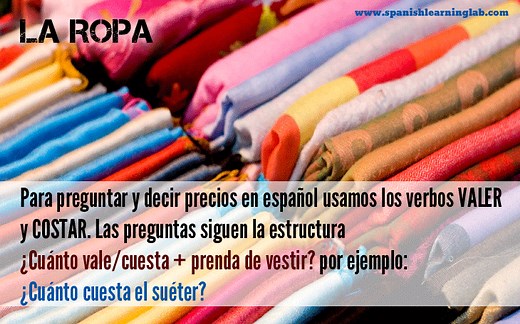Clothing Items in Spanish: List, Prices and Descriptions - Spanish Learning Lab