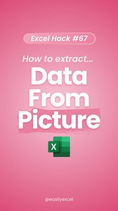 11K views · 260 reactions | This Excel Hack saved me so much time!  Learn how to extract data from pictures in Excel! ✨ #excel #accounting #spreadsheets #exceltips #finance #corporate #workhacks #exceltricks #tutorial | Easilyexcel | Facebook
