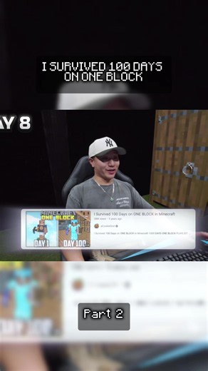 I SURVIVED 100 DAYS ON ONE BLOCK [PART 2] #minecraft #mrbeast #minecraftbut #100days #oneblock