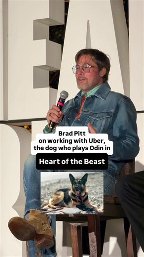 Brad Pitt talks about working with Uber, the dog who plays Odin in @heartofthebeastmovie 🐶 #cinemark #bradpitt #heartofthebeast