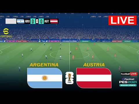 🔴eFootball PES 2021 : Argentina vs Austria - Full Match Video Game Simulation