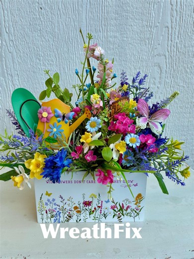 Spring Centerpiece, Wildflowers Arrangement, Summer Florals Yellow and Pink, Mother's Day Gift - Etsy