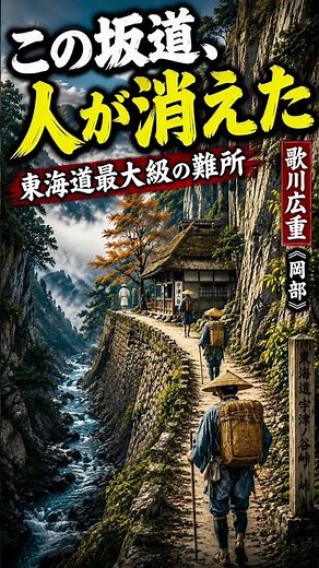 この坂道、なぜか“人が消えた”【岡部｜歌川広重】#歌川広重 #東海道五十三次 #岡部宿 #岡部 #宇津ノ谷峠 #浮世絵 #日本美術#東海道 #宿場町 #江戸時代 #木版画 #広重#Shorts