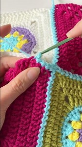 Slow Stitches - Joining Granny Squares with Zigzag Slip Stitch #crochet #shortscrochet