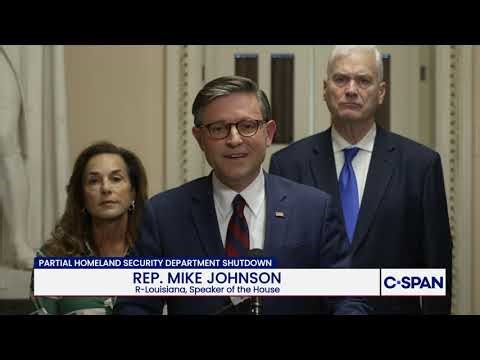 Speaker Johnson on Senate-passed DHS Funding Bill: "This gambit that was done last night is a joke."