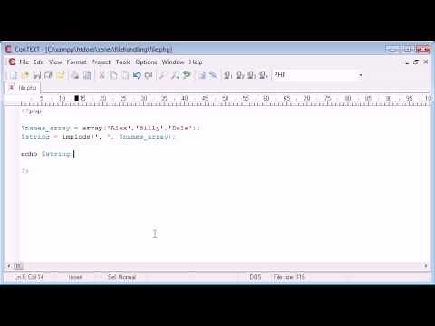 Beginner PHP Tutorial - 81 - The implode Function with File Handling Example