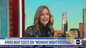 The 49ers faced off against the Colts with quarterback Philip Rivers returning to the field. Lara Spencer has all the Monday Night Football highlights. | Good Morning America