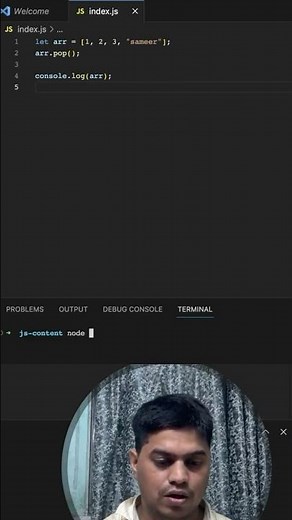 Array.pop #coding #javascript #shorts #sortsvideo #shortsfeed #reels