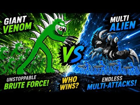 Giant Venom vs Multi-Alien: Who Wins This Brutal Stick War Showdown?