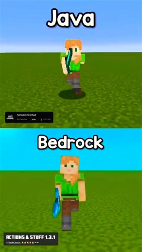 Minecraft Java vs Bedrock Animations🤯🔥#minecraft #gamingshorts #trending #viralshort