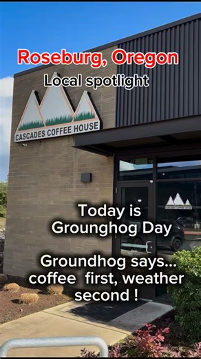 Today is Groundhog Day! 🤩😜 📜 History Nugget: Groundhog Day comes from a German tradition where animals were used to predict seasonal changes — long before weather apps. Legend says if the groundhog sees its shadow, winter sticks around — an old Pennsylvania tradition since the 1800s. 🌟Cascades Coffee keeps Roseburg cozy — perfect place to wait for that groundhog prediction. ❓Q: Shadow or no shadow — spring on the way?! 🌞😊Elena Mackey- Roseburg, OR and all Douglas County , Oregon real estat