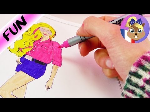 Coloriage BARBIE | Super look pour Barbie Girl | Colorier dans un cahier de coloriage