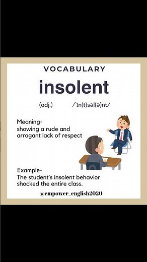 INSOLENT #english #vocabs #englishlanguage #vocabulary #vocabbatch