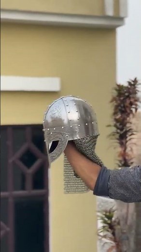 Viking Helmet with Chainmail Aventail | Handmade Steel Norse Warrior Helmet | Cosplay | Artisans Hub