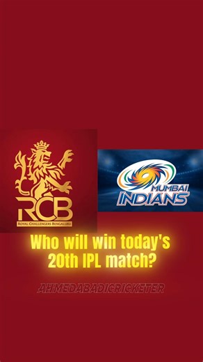 Who will win today's 20th IPL match? Prediction #rcb #mi #rcbvsmi #mivsrcb #viratkohli #ipl