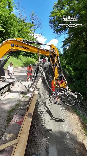 Micropile Foundation Construction with Concrete Spraying