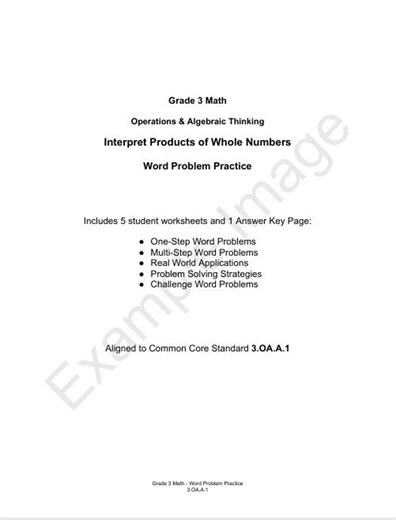 3rd Grade Multiplication Word Problems | Interpret Products Skill Practice (3.OA.A.1) - Etsy