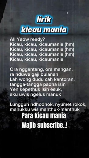 lirik kicau mania #kicaumania #lirik #laguviral