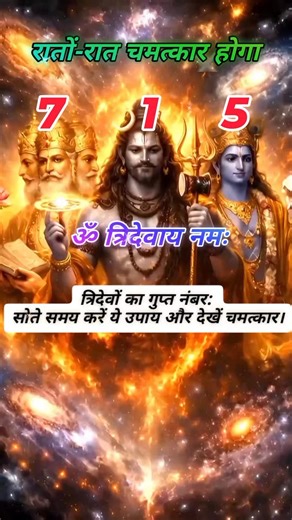 रातों-रात मनोकामना पूरी! त्रिदेवों का गुप्त नंबर 7, 5, 1 🔱✨ #TridevMantra #Manifestation #universe