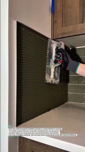 Perfect Subway Tile Backsplash Install in Minutes! #TileWork #HomeRenovation #DIY