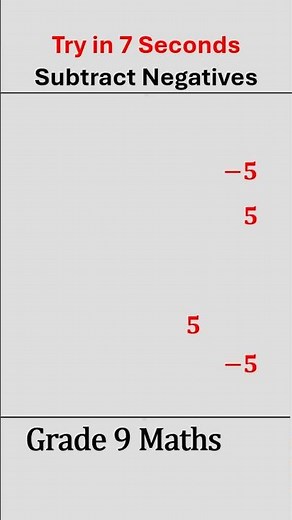 7‑Second Challenge: Subtract Negatives