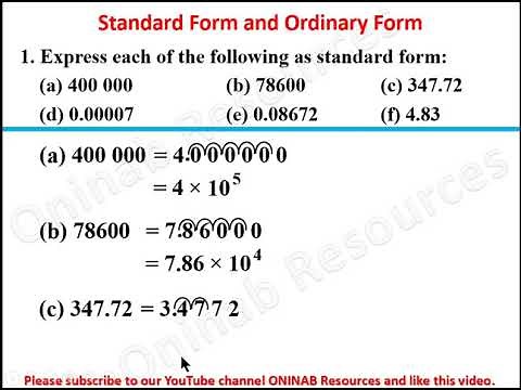 Standard Form and Ordinary Form