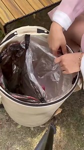 Pop up Camping Trash can with lid, 2-Pack Collapsible 24 Gallons Trash can with Sorting Clips, Garden Garbage Bag with Lid, Lawn and Leaf Bags - Reusable Yard Waste Bags (2Pcs-Black)