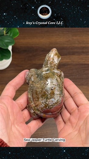Sea Jasper Turtle Carving