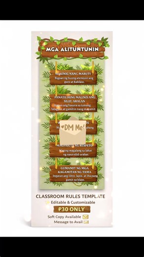 Editable Classroom Rules Template for Teaching