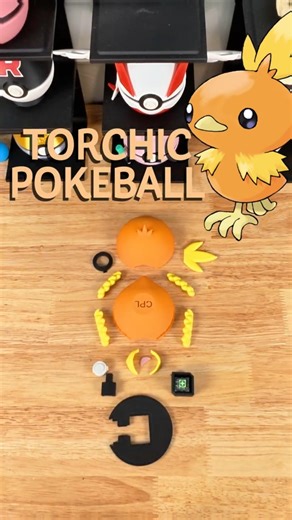 This Torchic Pokeball Figure is INSANE 🧡 #pokemon #3dprinting #shorts