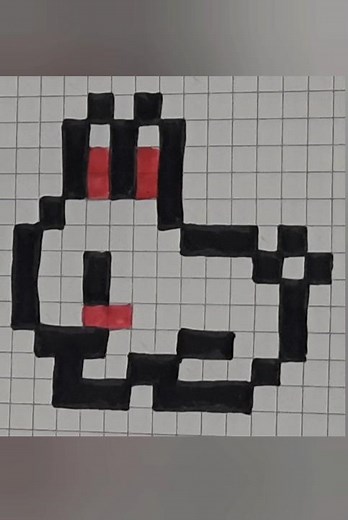Cute Rabbit Pixel Art 🐰📏 Easy Graph Sheet Drawing | Craft And Paper