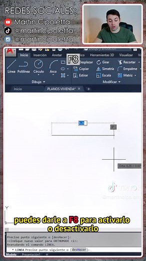 Aprende a hacer una línea en AutoCAD de forma sencilla. También te explico cómo hacerla tanto en modo ortogonal como en diagonal. #autocad #autocad2d #autocadtutorial #cursoautocad #tutorialautocad #tipautocad #aprendeentiktok #aprenderautocad