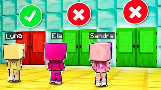 NO ELIJAS la PUERTA EQUIVOCADA en MINECRAFT con Lyna y Sandra Cires | Lovely Ela