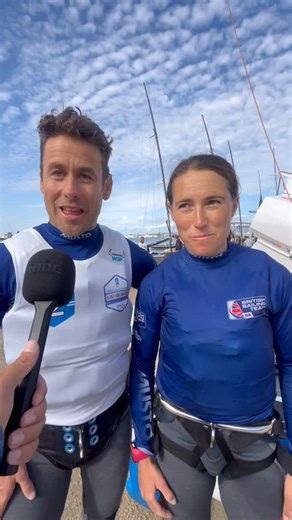 It all came down to the final race ⚡️ 🇬🇧 We managed to catch up with John and Anna just after today’s racing. What a season! #nacra17sailing #nacra17 #mixedmultihull #olympicsailing #catamaran #sailing #regatta #worldchampionship #cagliari | Nacra 17 Sailing
