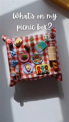 Miniature DIY Picnic box🧈 #crafts #homedecor #handmade #clay #clayart #upcycling #art #miniatureart
