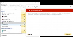 Norton forcing me to restart my computer, Task manager wont close it nor the X button