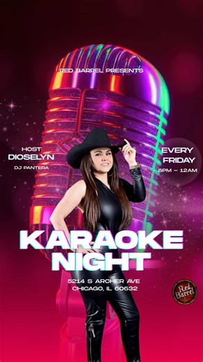 Every Friday night 8pm-midnight! Join us to sing your heart out and try our delicious cocktails 🍹 5214 S Archer Ave, Chicago, IL #chicago #restaurant #karaoketime #fridaynight
