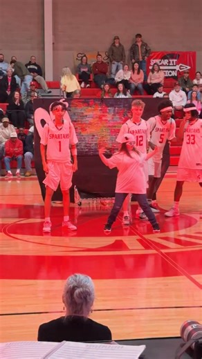 When the high school basketball team does the SUPERMAN with one of their favorite Down syndrome friends! Look at Savanna GOOoooo!!! Way to support, Saraland High School basketball team!!! | Heather Fath Messick