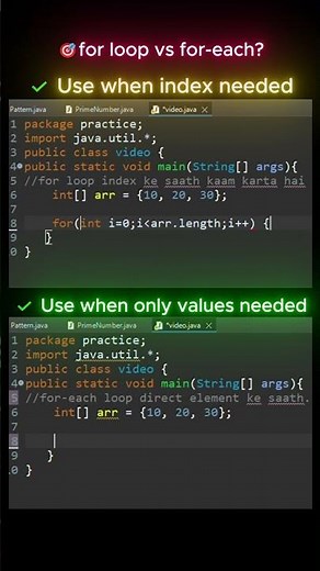 for loop vs for-each 😶‍🌫️ | Java Interview Concept 🔥#shorts #java